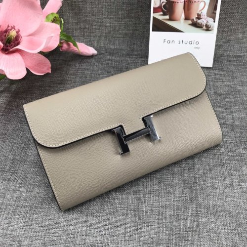 Hermes Womens Mens Wallets Purse Card Holder Leather Long Design Coin Bag with Original Box
