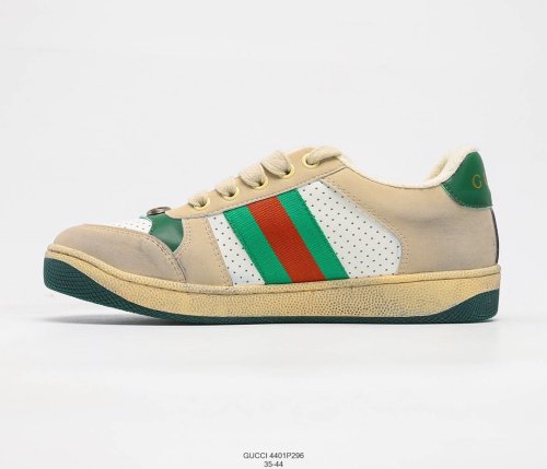 Gucci Distressed Screener Sneakers Men Womens Shoes 4401E296
