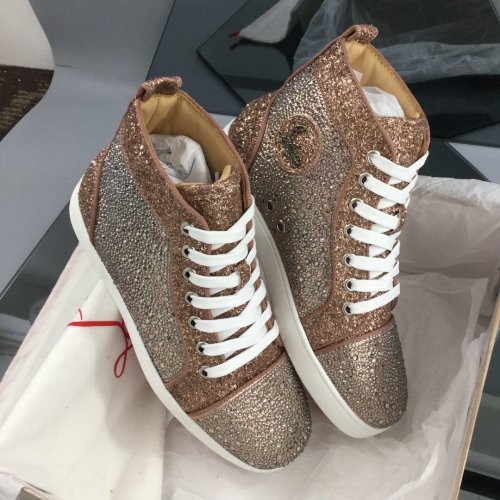 Christian Louboutin Mens Shoes Luxury Brand Red Bottom Design Louis Junior Spikes Flat with Original Box CL sneakers