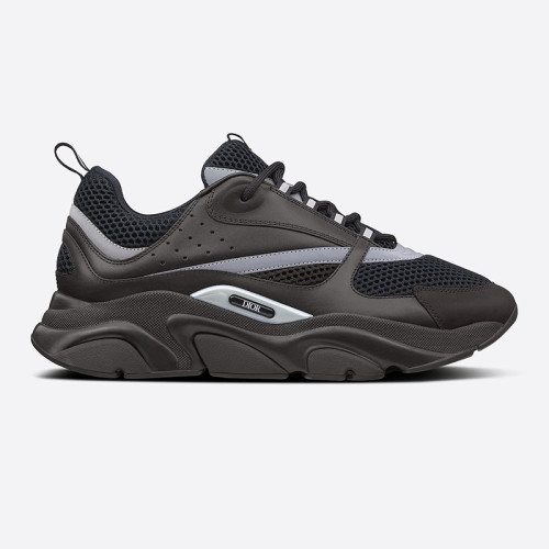 Dior Mens Shoes Sneakers Luxury Brand Breathable Design B22 SNEAKER Black Technical Mesh and Smooth Calfskin with Original Box 3SN231ZNG_H969