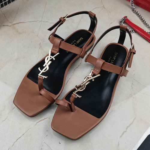 Yves Saint Laurent YSL Women Shoes Sandals Slippers Luxury Brand Genuine Leather Sole Womens Slippers with Original Box