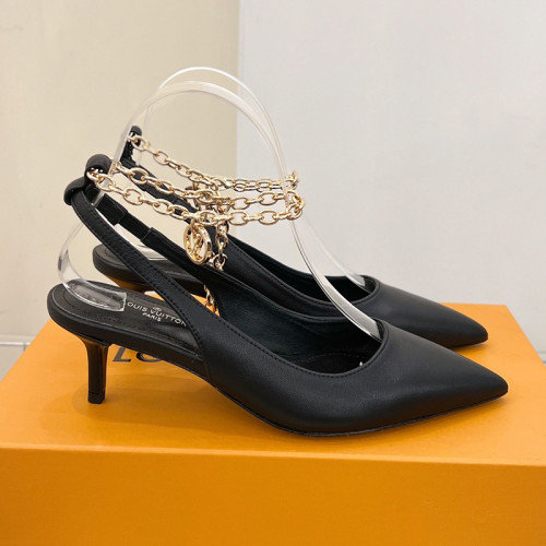 Louis Vuitton Womens Shoes Sandals Slippers Leather Design Luxury Brand MANSION SL.BACK PUMP 5.5cm Heel Fashion Sandals with Original Box 1A94WO