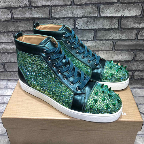 Christian Louboutin Mens Shoes Luxury Brand Red Bottom Design Louis Junior Spikes Flat with Original Box CL sneakers