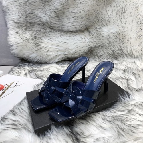 Saint Laurent YSL Womens Shoes TRIBUTE HEELED MULES IN SMOOTH LEATHER 9CM