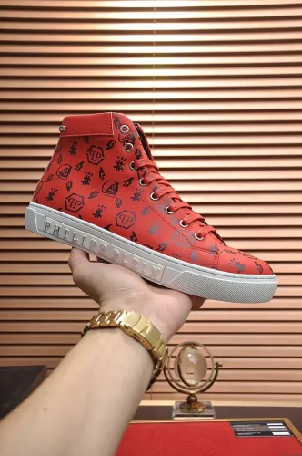 Philipp Plein Men Shoes Sneakers High Top Sneaker Fashion Design Luxury Brand Ankle Boots with Original Box