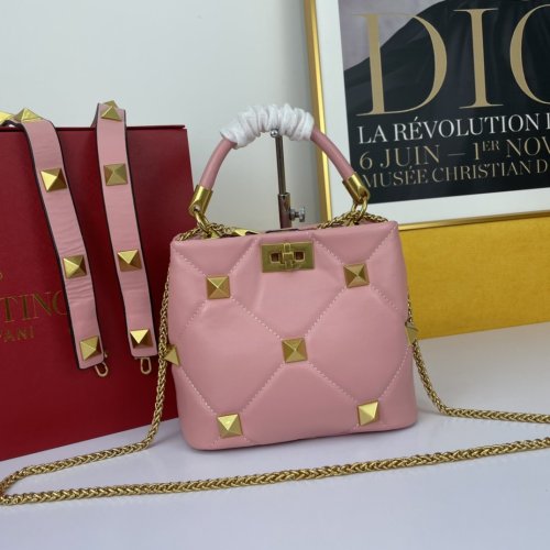 Valentino Womens Bags Crossbody Bags Handbags Luxury Brand SMALL ROMAN STUD THE HANDLE BAG IN NAPPA VW0B0I97BSFW10 with Original Box