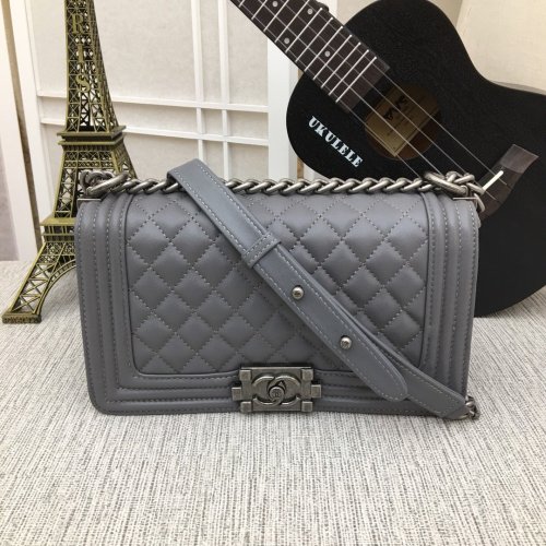 Chanel Womens Bags Crossbody Bag Boy Chanel Handbag Calfskin & Ruthenium-Finish Metal