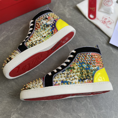Christian Louboutin Mens Shoes Luxury Brand Red Bottom Design Louis Junior Spikes Flat with Original Box CL sneakers