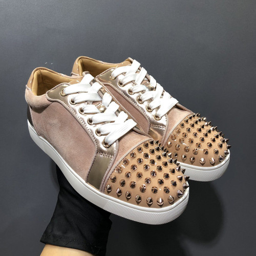 Christian Louboutin Mens Shoes Luxury Brand Red Bottom Design Louis Junior Spikes Flat with Original Box CL sneakers