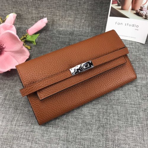 Hermes Womens Mens Wallets Purse Kelly Bag Clutch Leather Design Coin Bag with Original Box