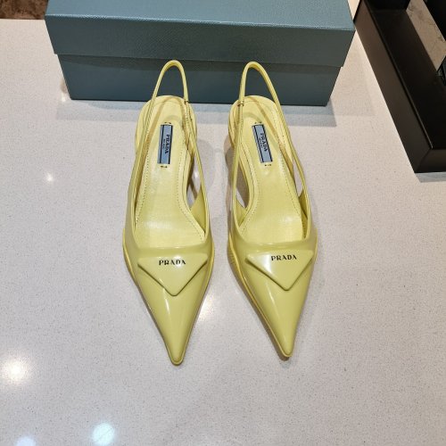 Prada Womens Shoes Brushed Leather Slingback Pumps