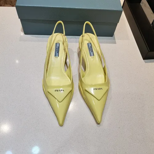 Prada Womens Shoes Brushed Leather Slingback Pumps