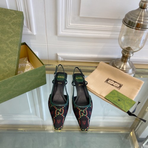 Gucci Womens Shoes Slingback Pumps Heel Luxury Brand Wedding Fashion Shoes for Women with Original Box