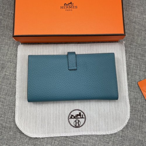 Hermes Womens Mens Wallets Purse Long Clutch Leather Design Coin Bag with Original Box