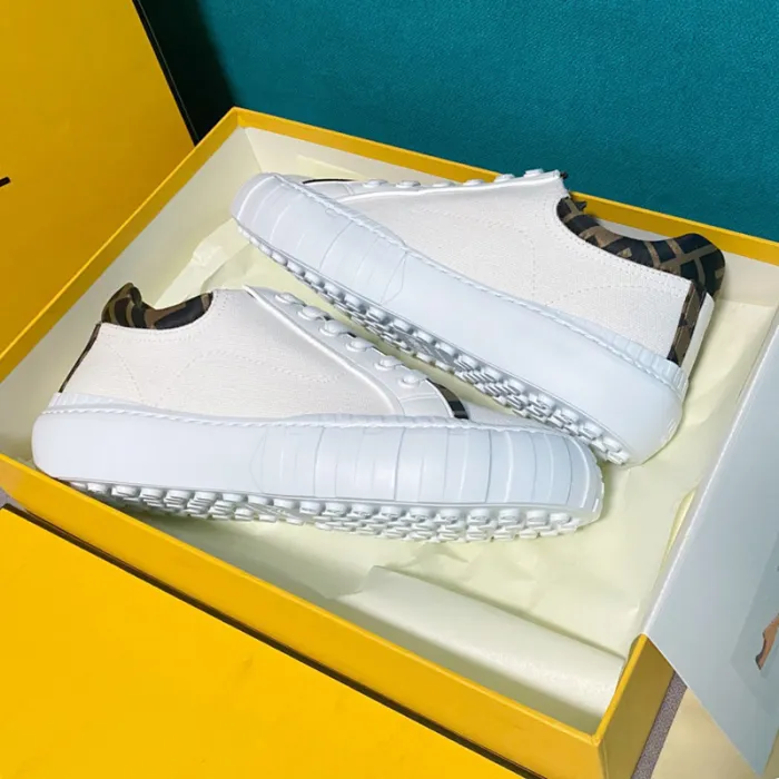 Fendi Mens Shoes FENDI FORCE White Canvas and TPU Low-tops 8E8110AF5AF1DV4 with Original Box