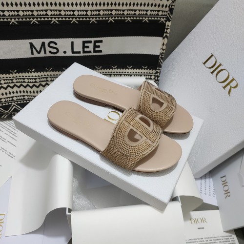 Dior Women Shoes Mule DWAY SLIDE Luxury Brand Womens Sandals Slippers with Original Box