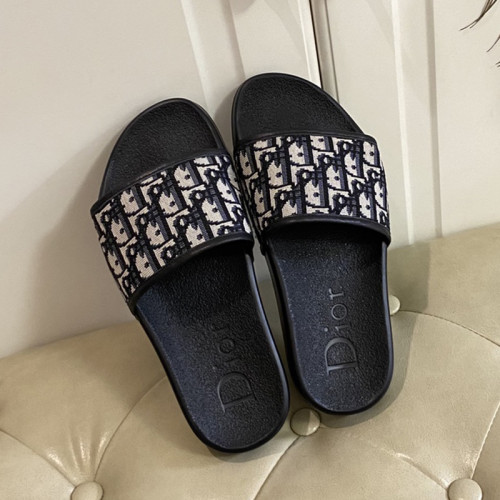 Dior Womens Shoes Sandals Slippers Slide Luxury Brand DIO(R)EVOLUTION SLIDE Shiny Technical Fabric with Dior Oblique Print with Original Box