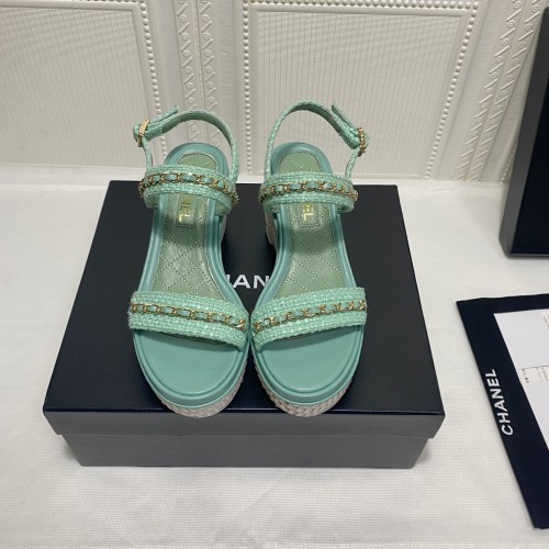 Chanel Womens Shoes Fashion Pumps Wedge Sandals