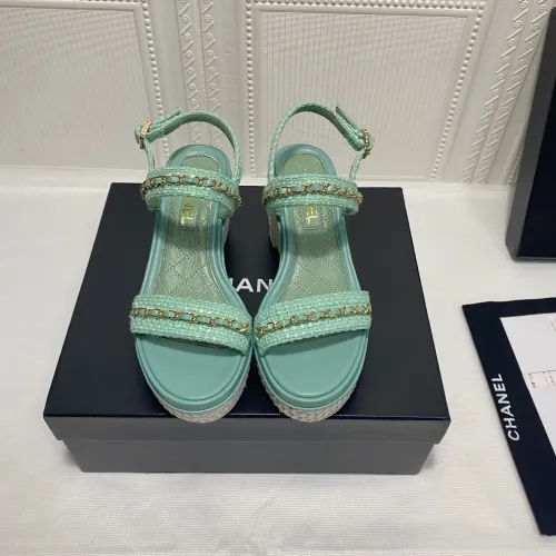 Chanel Womens Shoes Fashion Pumps Wedge Sandals