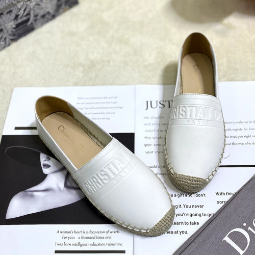 Dior Women Shoes Luxury Brand Design Dior Espadrille Nude Mesh Embroidery Womens Shoes with Original Box