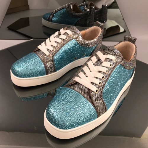 Christian Louboutin Mens Shoes Luxury Brand Red Bottom Design Louis Junior Spikes Flat with Original Box CL sneakers