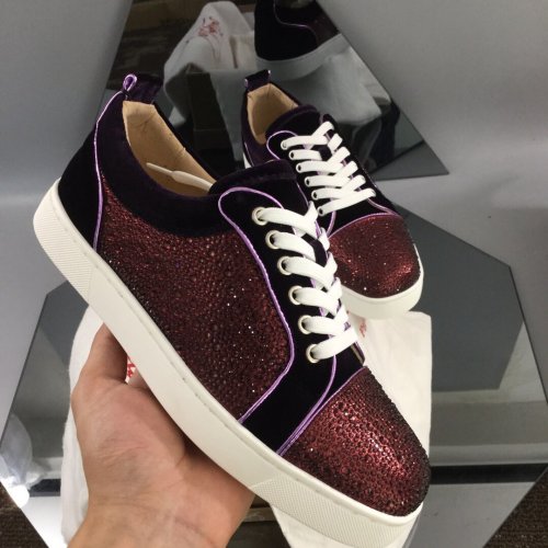 Christian Louboutin Mens Shoes Luxury Brand Red Bottom Design Louis Junior Spikes Flat with Original Box CL sneakers