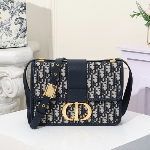 Dior Womens Bags Crossbody Bags Luxury Brand 30 Montaigne Bag Blue Dior Oblique Jacquard M9203UTZQ_M928 with Box