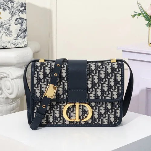 Dior Womens Bags Crossbody Bags Luxury Brand 30 Montaigne Bag Blue Dior Oblique Jacquard M9203UTZQ_M928 with Box