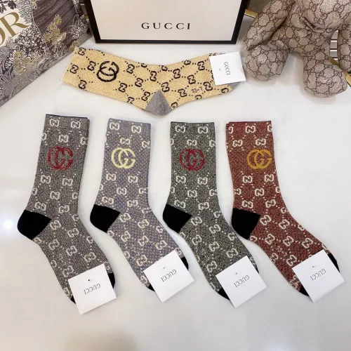 Gucci Socks 5 Pairs with Original Box Luxury Brand Breathable Gucci Sock
