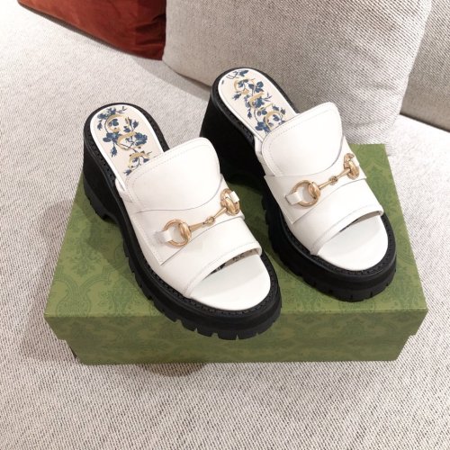 Gucci Women Shoes Women's Mid-heel Slide Sandal with Horsebit