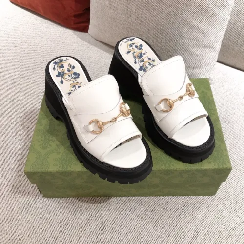 Gucci Women Shoes Women's Mid-heel Slide Sandal with Horsebit