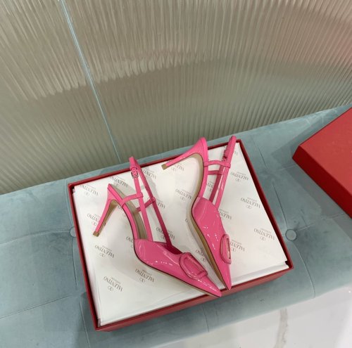 Valentino Women Shoes Mule Flip Flop Sandals VLOGO SIGNATURE CALFSKIN SLINGBACK PUMP 80 MM / 3.15 IN. with Original Box