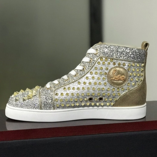 Christian Louboutin Mens Shoes Luxury Brand Red Bottom Design Louis Junior Spikes Flat with Original Box CL sneakers