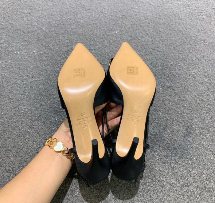 Valentino Women Shoes Mule Flip Flop Sandals VLOGO SIGNATURE CALFSKIN SLINGBACK PUMP 80 MM / 3.15 IN. ZW2S0R01MZF0NO with Original Box