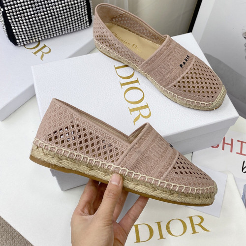 Dior Women Shoes Luxury Brand Design Dior Granville Espadrille Nude Mesh Embroidery Womens Shoes KCB585EMR_S42P