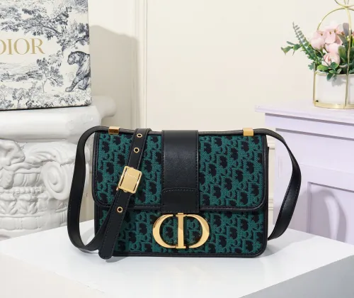 Dior Womens Bags Crossbody Bags Luxury Brand 30 Montaigne Bag Green Dior Oblique Jacquard with Original Box