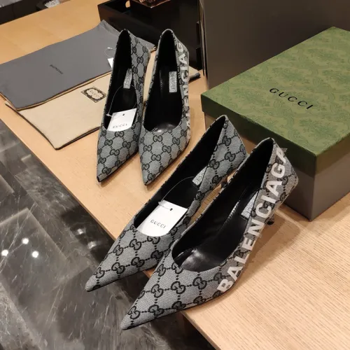 Gucci x Balenciaga Womens Shoes Slingback Pumps High Heel Luxury Brand Wedding Fashion Shoes for Women with Original Box