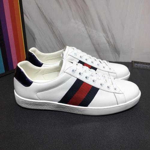 Gucci Womens Shoes Fashion Sneakers Luxury Brand Ace Leather Sneaker ‎386750 A3830 9071 with Original Box