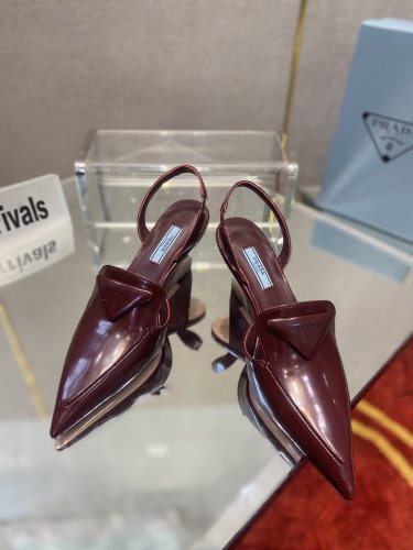 Prada Womens Shoes Slingback Pumps Luxury Brand Casual Shoes for Women with Original Box