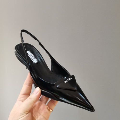 Prada Womens Shoes Brushed Leather Slingback Pump Luxury Brand Design 1I565M_055_F0002_F_A045 with Original Box