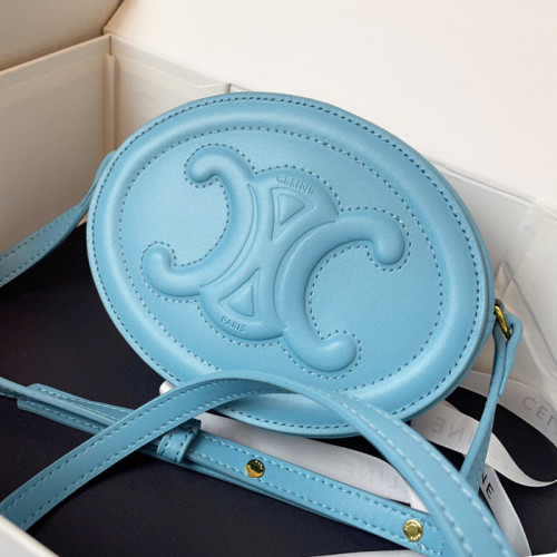 Celine Womens Bags Crossbody Design Luxury Brand CROSSBODY OVAL PURSE CUIR TRIOMPHE IN SMOOTH CALFSKIN with Original Box