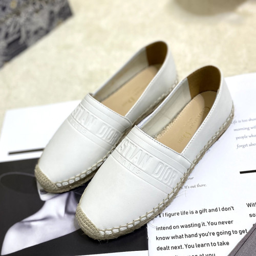 Dior Women Shoes Luxury Brand Design Dior Espadrille Nude Mesh Embroidery Womens Shoes with Original Box