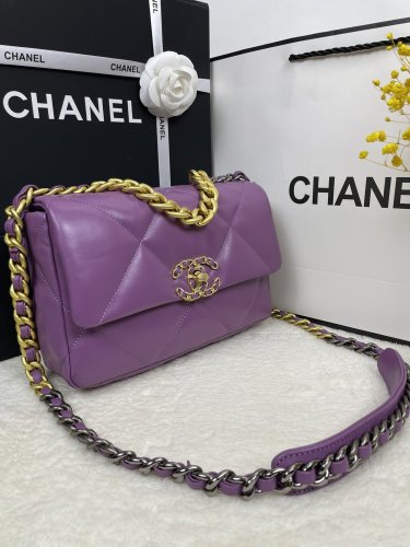 Chanel Womens Bags Shoulder Messenger Bags Chanel 19 Flap Bag Luxury Brand with Original Box