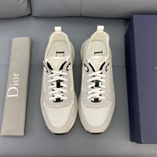 Dior Men Shoes Fashion B25 RUNNER SNEAKER Black Dior Oblique Canvas And Suede with Original Box