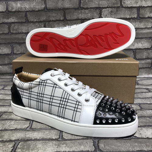 Christian Louboutin Mens Shoes Luxury Brand Red Bottom Design Louis Junior Spikes Flat with Original Box CL sneakers