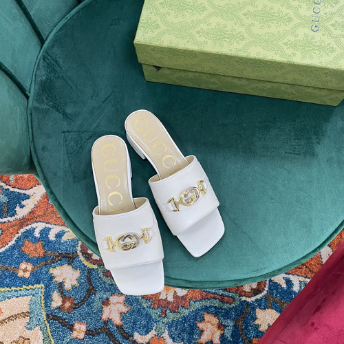 Gucci Womens Shoes Mules Leather Slide Sandal