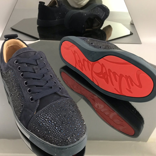 Christian Louboutin Mens Shoes Luxury Brand Red Bottom Design Louis Junior Spikes Flat with Original Box CL sneakers