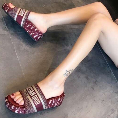 Dior Women Shoes Sandals Slippers Luxury Brand Thick Sole Womens Slippers with Original Box