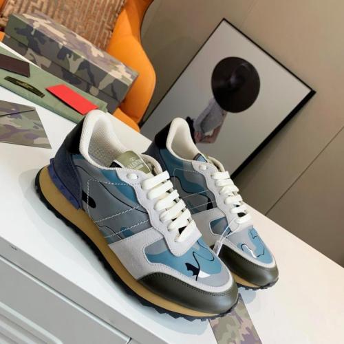 Valentino Men Shoes Fashion Design Luxury Brand ROCKSTUD CALFSKIN SNEAKER with Original Box