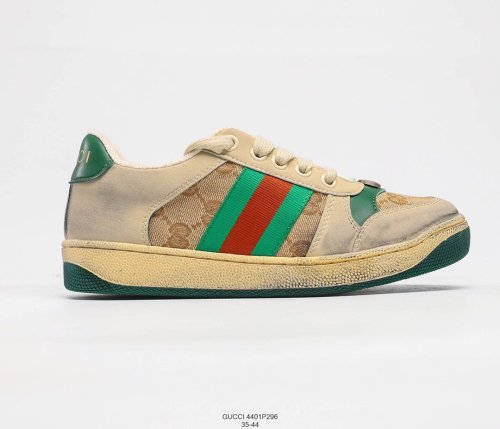Gucci Distressed Screener Sneakers Men Womens Shoes 4401E296